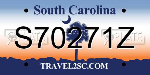 S70271Z South Carolina License Plate