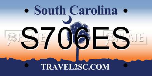 S706ES South Carolina License Plate