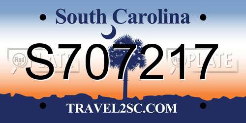 S707217 South Carolina License Plate