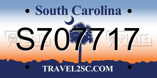 S707717 South Carolina License Plate