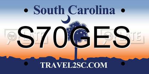 S70GES South Carolina License Plate