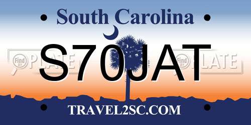 S70JAT South Carolina License Plate