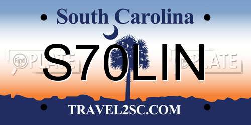 S70LIN South Carolina License Plate