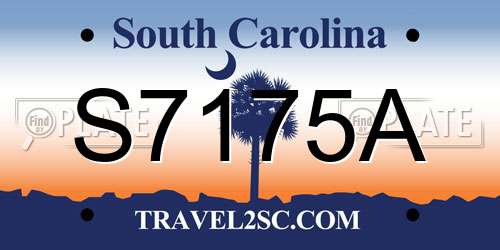S7175A South Carolina License Plate