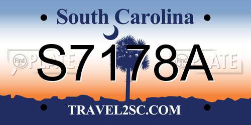 S7178A South Carolina License Plate