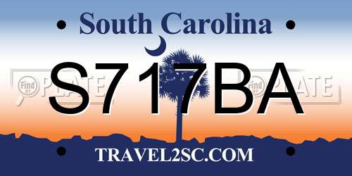 S717BA South Carolina License Plate
