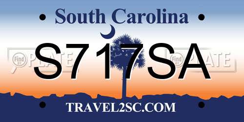 S717SA South Carolina License Plate