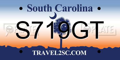 S719GT South Carolina License Plate