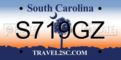 S719GZ South Carolina License Plate
