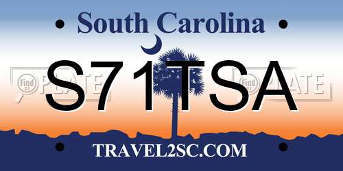 S71TSA South Carolina License Plate
