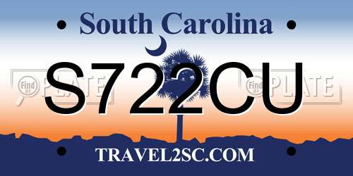 S722CU South Carolina License Plate
