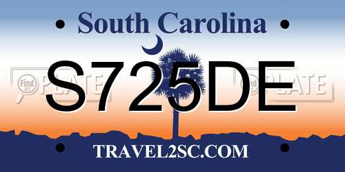 S725DE South Carolina License Plate