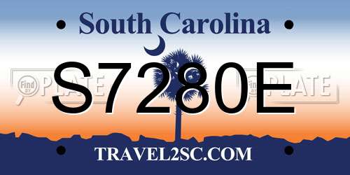 S7280E South Carolina License Plate
