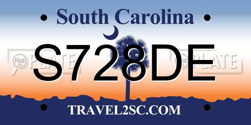 S728DE South Carolina License Plate