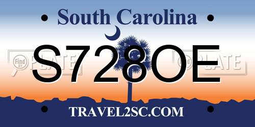 S728OE South Carolina License Plate