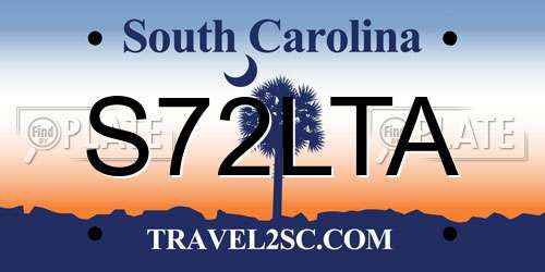 S72LTA South Carolina License Plate