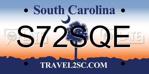 S72SQE South Carolina License Plate