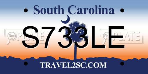 S733LE South Carolina License Plate