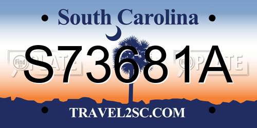 S73681A South Carolina License Plate