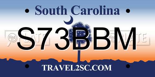 S73BBM South Carolina License Plate