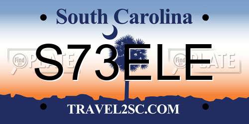 S73ELE South Carolina License Plate