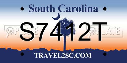 S7412T South Carolina License Plate