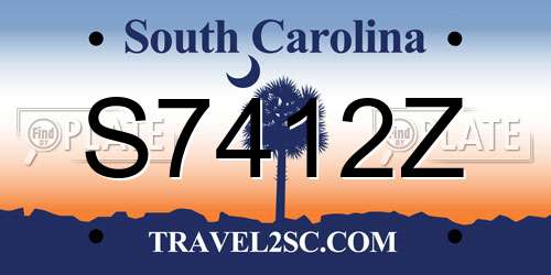 S7412Z South Carolina License Plate