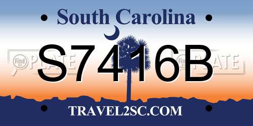 S7416B South Carolina License Plate