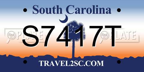 S7417T South Carolina License Plate