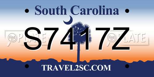S7417Z South Carolina License Plate