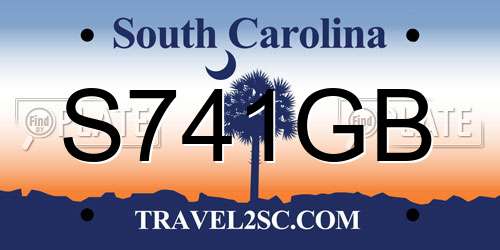 S741GB South Carolina License Plate
