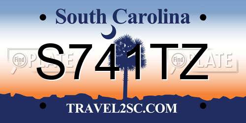 S741TZ South Carolina License Plate