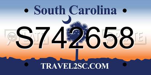 S742658 South Carolina License Plate