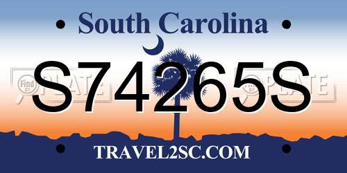 S74265S South Carolina License Plate