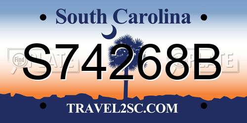 S74268B South Carolina License Plate