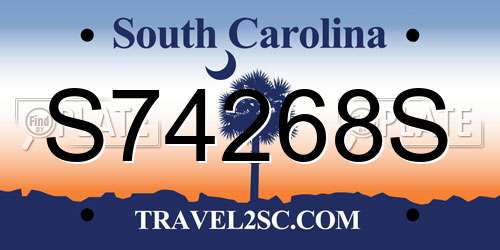 S74268S South Carolina License Plate