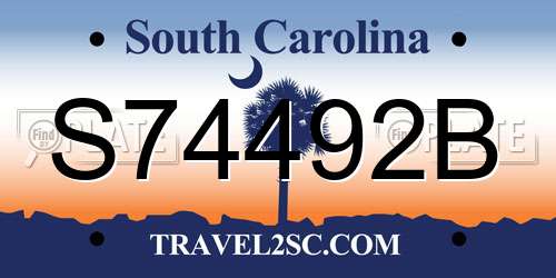 S74492B South Carolina License Plate