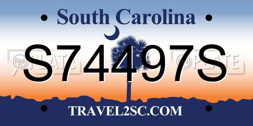 S74497S South Carolina License Plate
