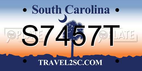 S7457T South Carolina License Plate