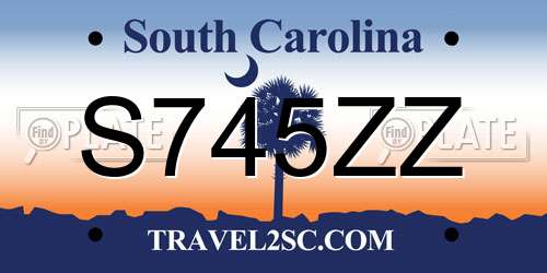 S745ZZ South Carolina License Plate
