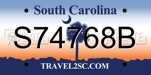 S74768B South Carolina License Plate