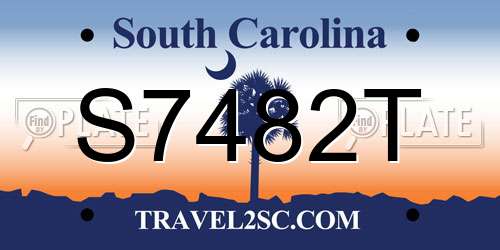 S7482T South Carolina License Plate