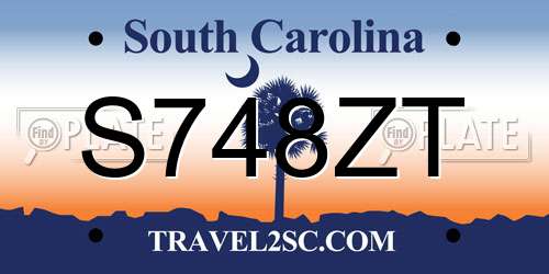 S748ZT South Carolina License Plate