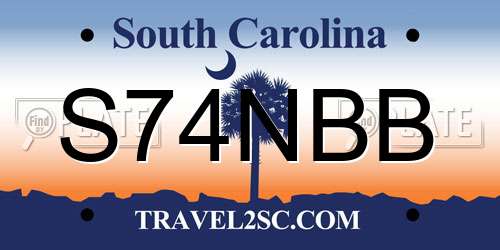 S74NBB South Carolina License Plate