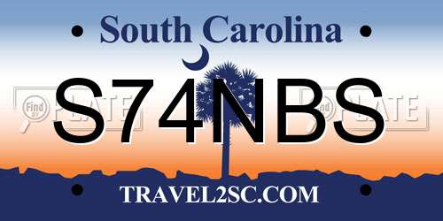 S74NBS South Carolina License Plate