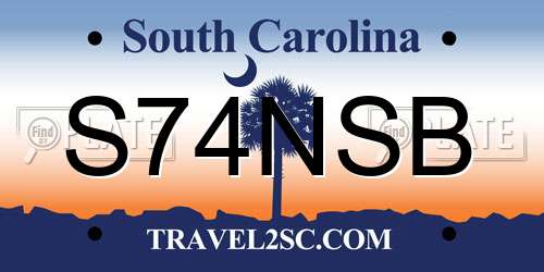 S74NSB South Carolina License Plate