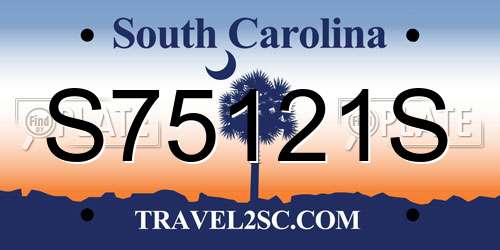 S75121S South Carolina License Plate