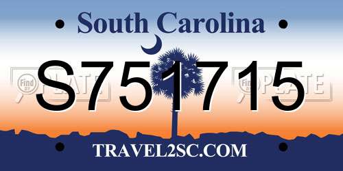 S751715 South Carolina License Plate