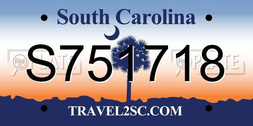 S751718 South Carolina License Plate
