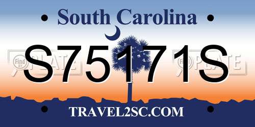 S75171S South Carolina License Plate